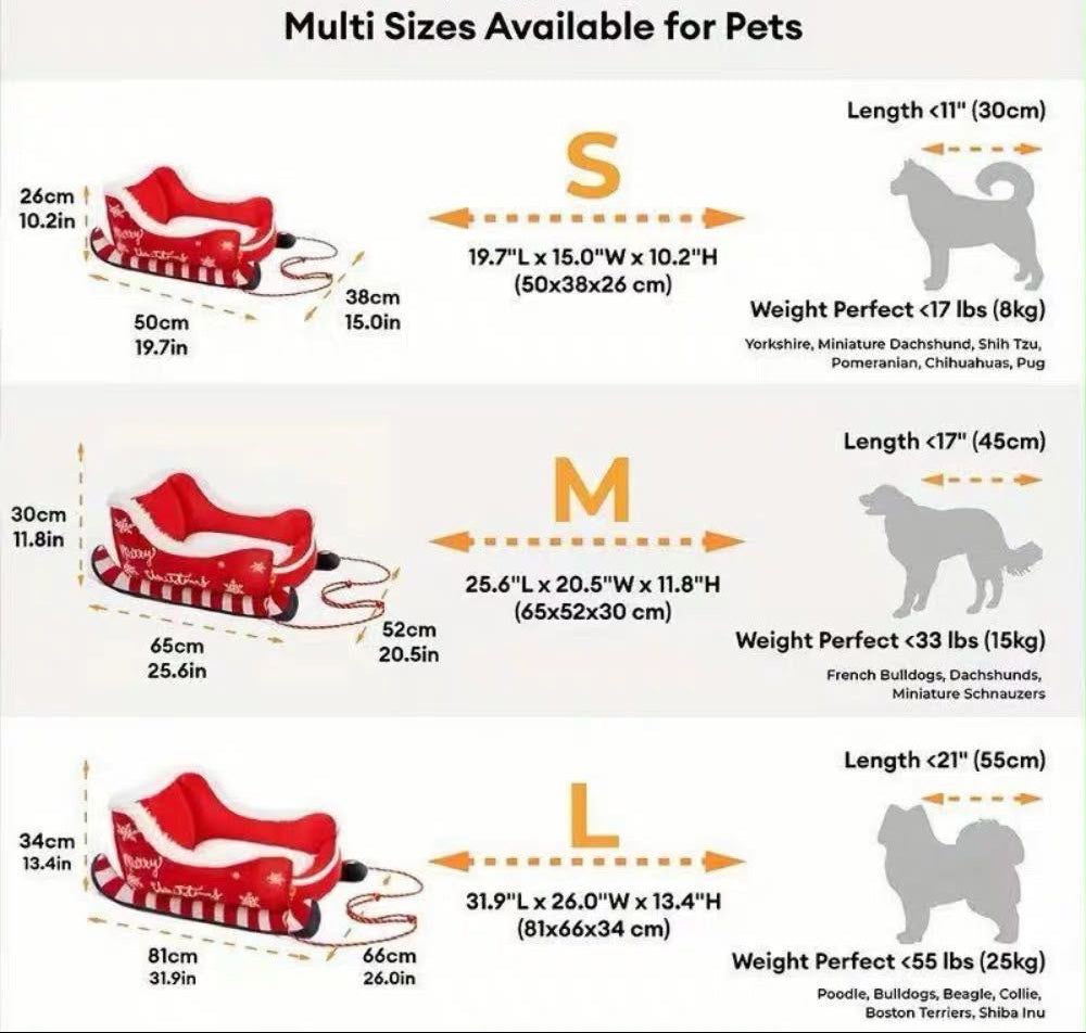 Sleigh Paws Dog Bed